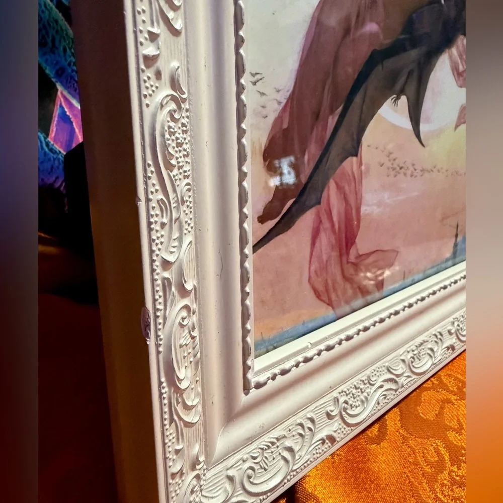 Moonlit Dreams Gabriel Ferrier Framed Art Witch Bat Moon Pagan Mythology Magic